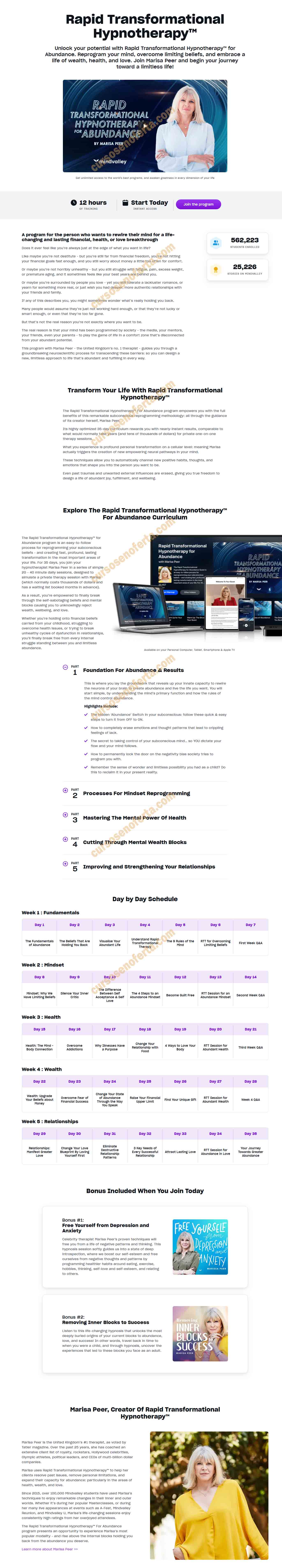 Rapid Transformational Hypnotherapy for Abundance - marisa peer