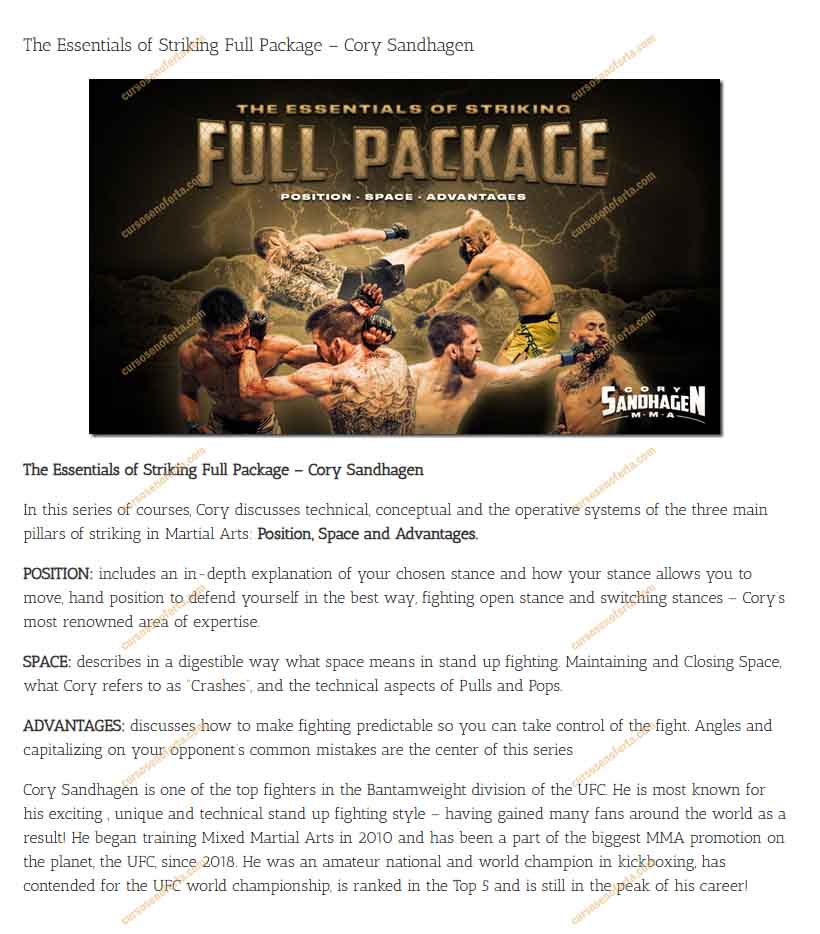 The Essentials of Striking Full Package - cory sandhagen