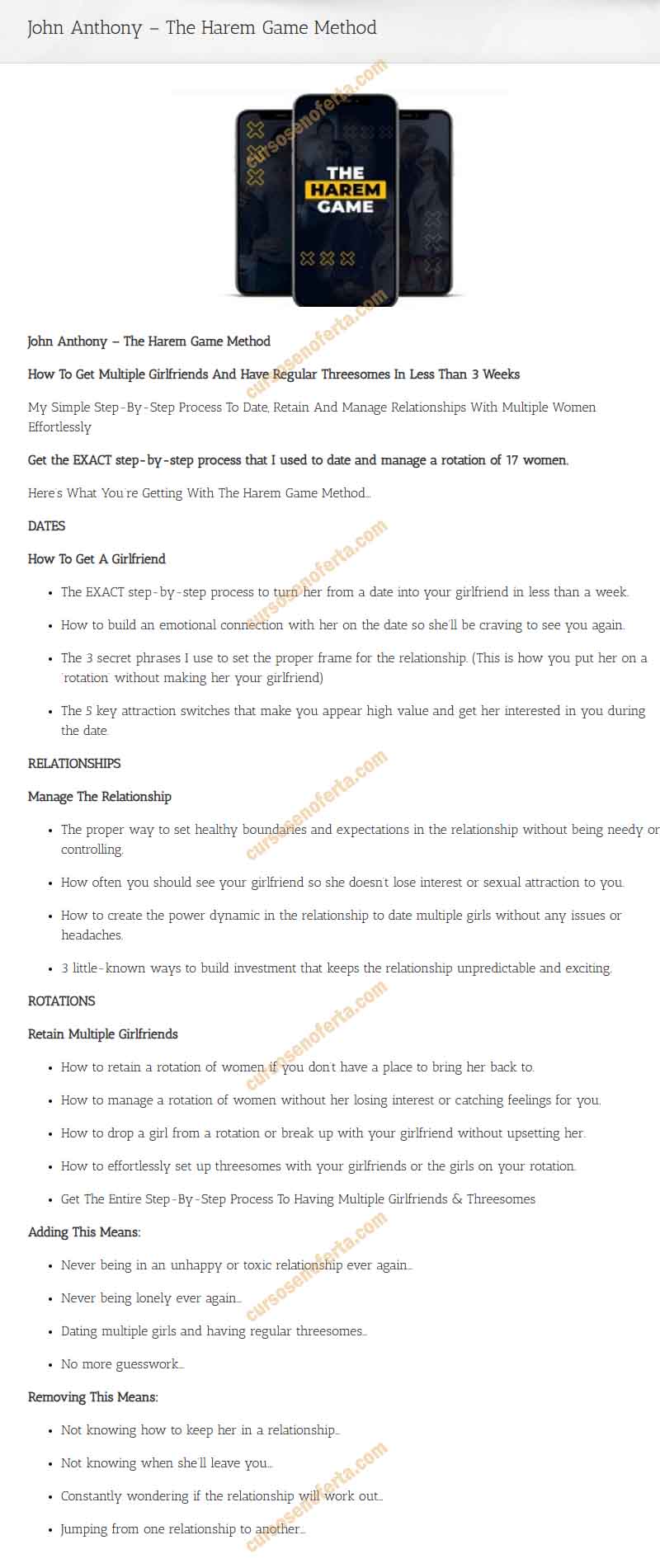 The Harem Game Method - john anthony