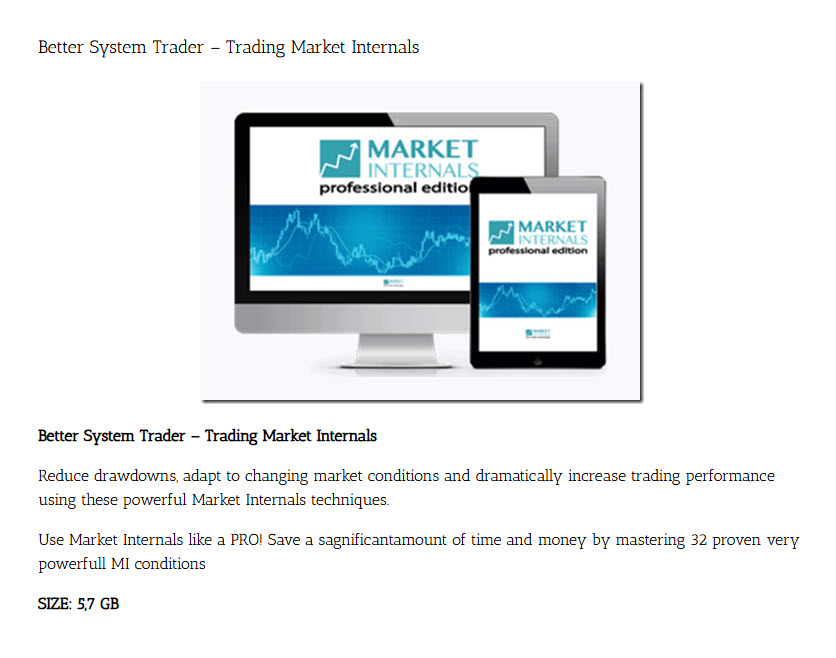 Trading Market Internals - better system trader