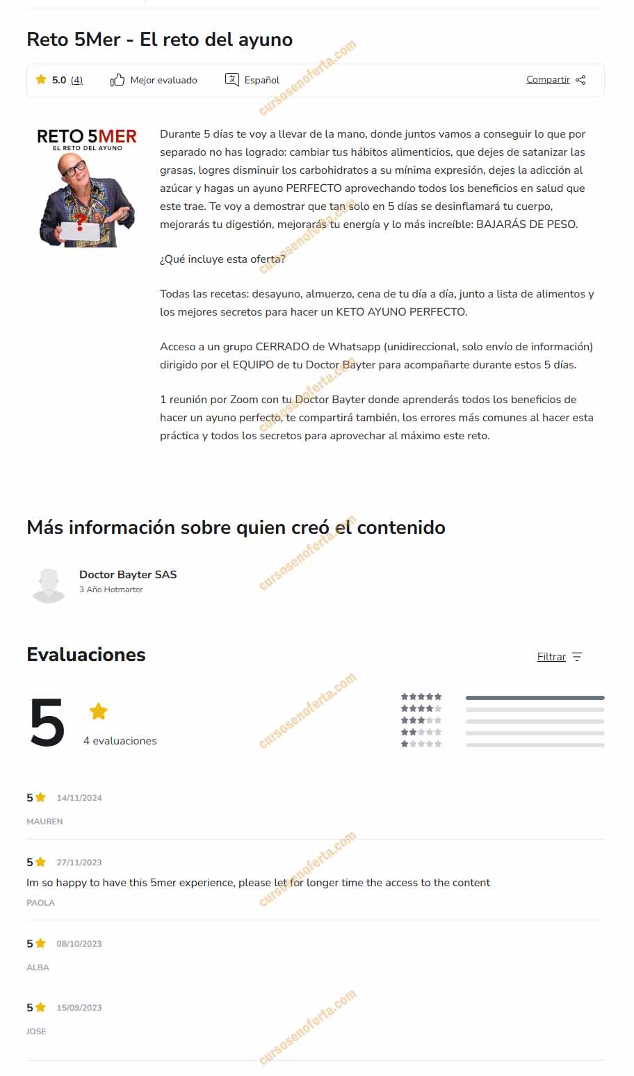 Reto 5mer El Reto del Ayuno - doctor bayter