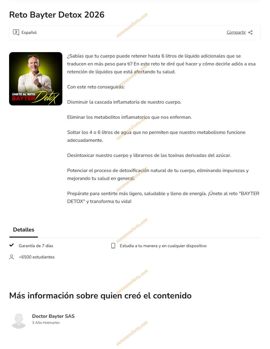 Reto Bayter Detox 2026 - doctor bayter