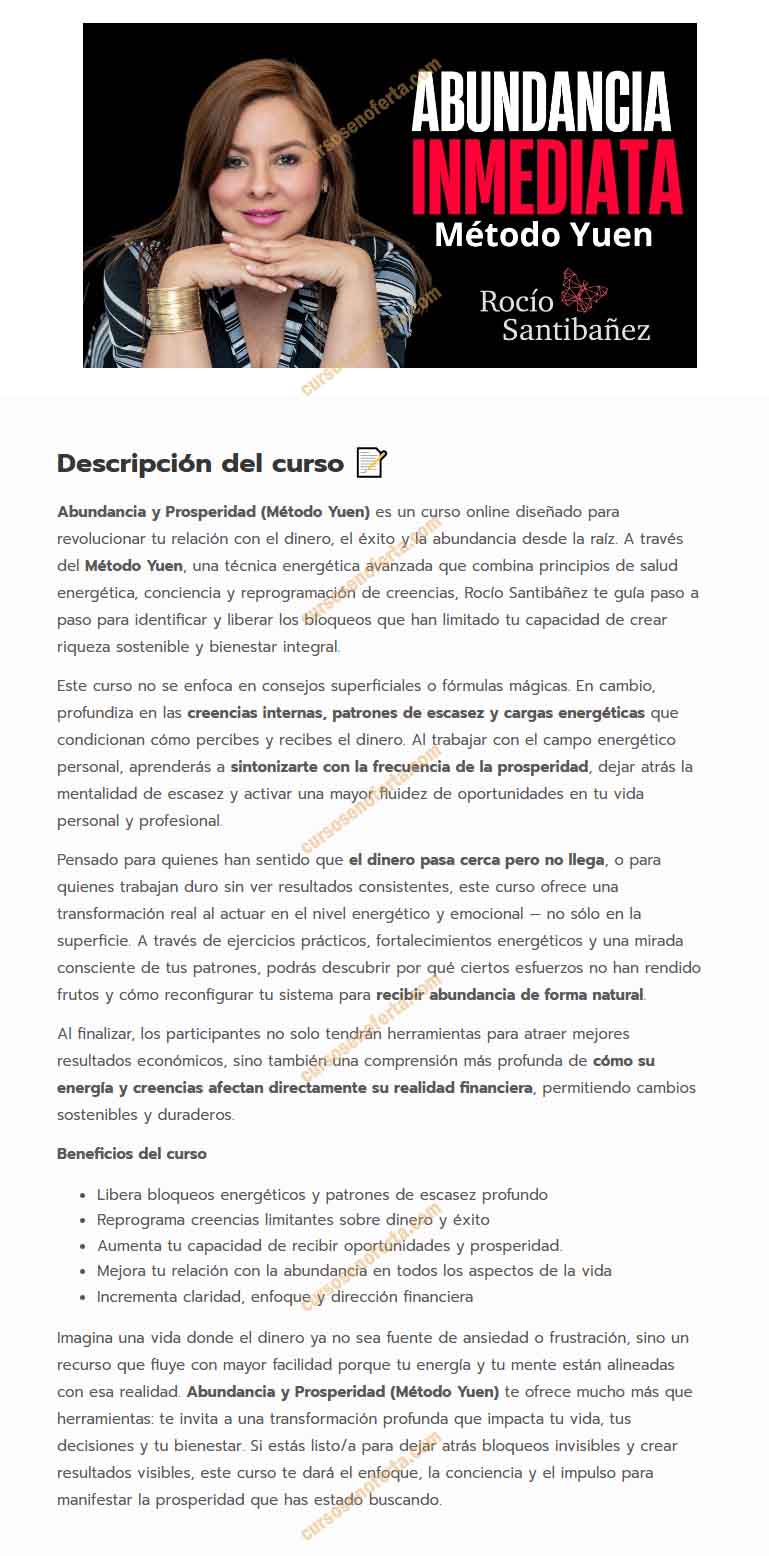 Abundancia y Prosperidad (Método Yuen) - rocio santibañez