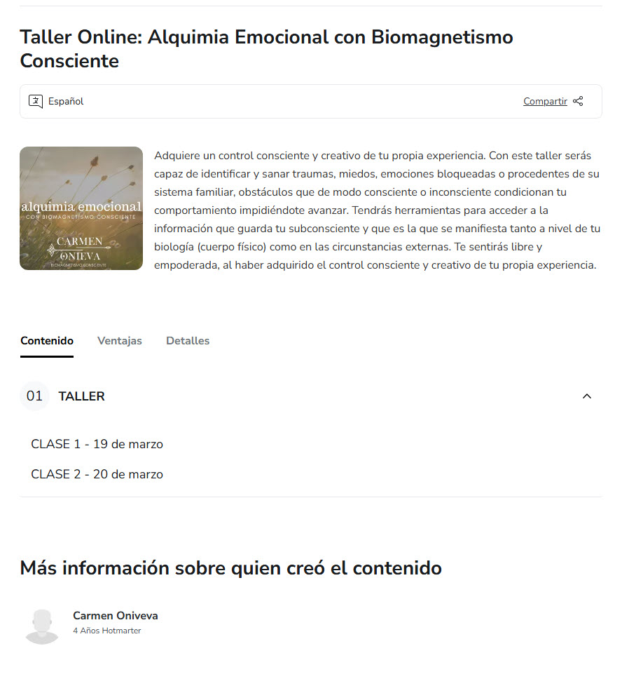Alquimia Emocional con Biomagnetismo Consciente - carmen onieva