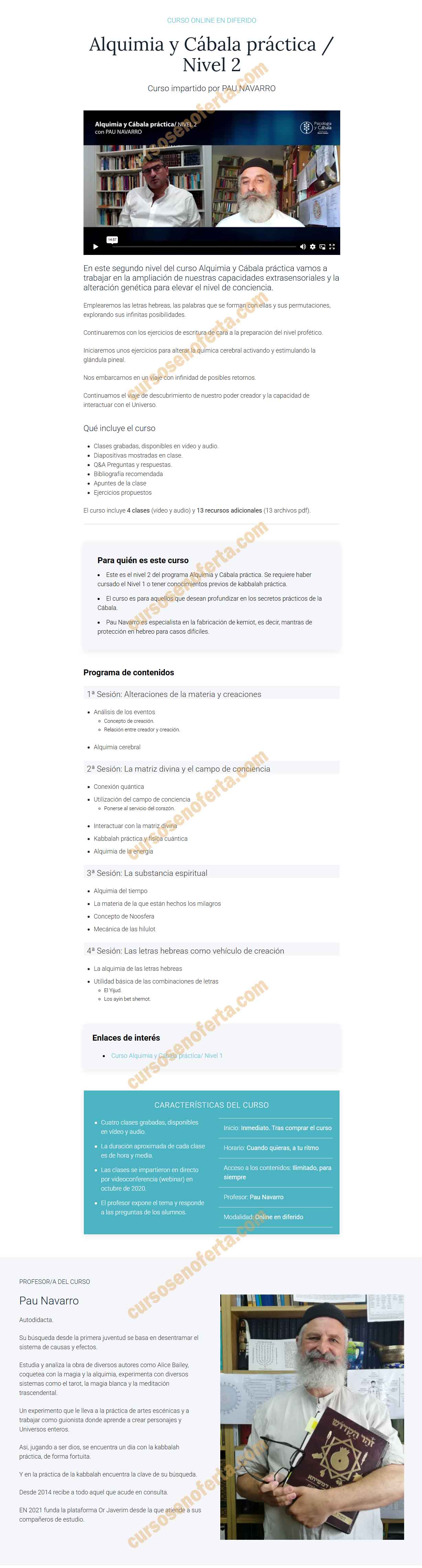 Alquimia y Cábala práctica Nivel 2 - pau navarro