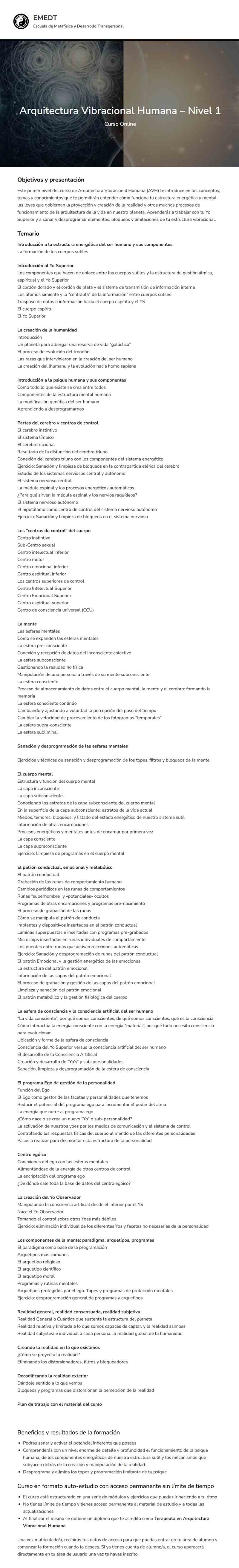 Arquitectura Vibracional Humana Nivel 1 - david topi