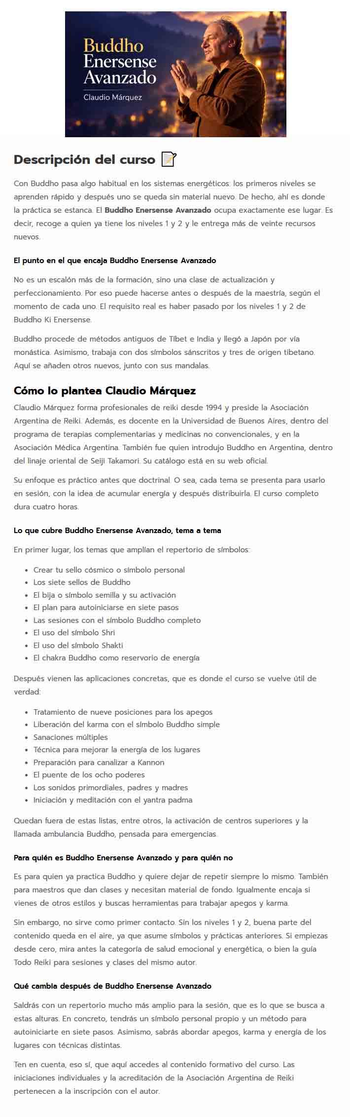 Buddho Enersense Avanzado - claudio marquez