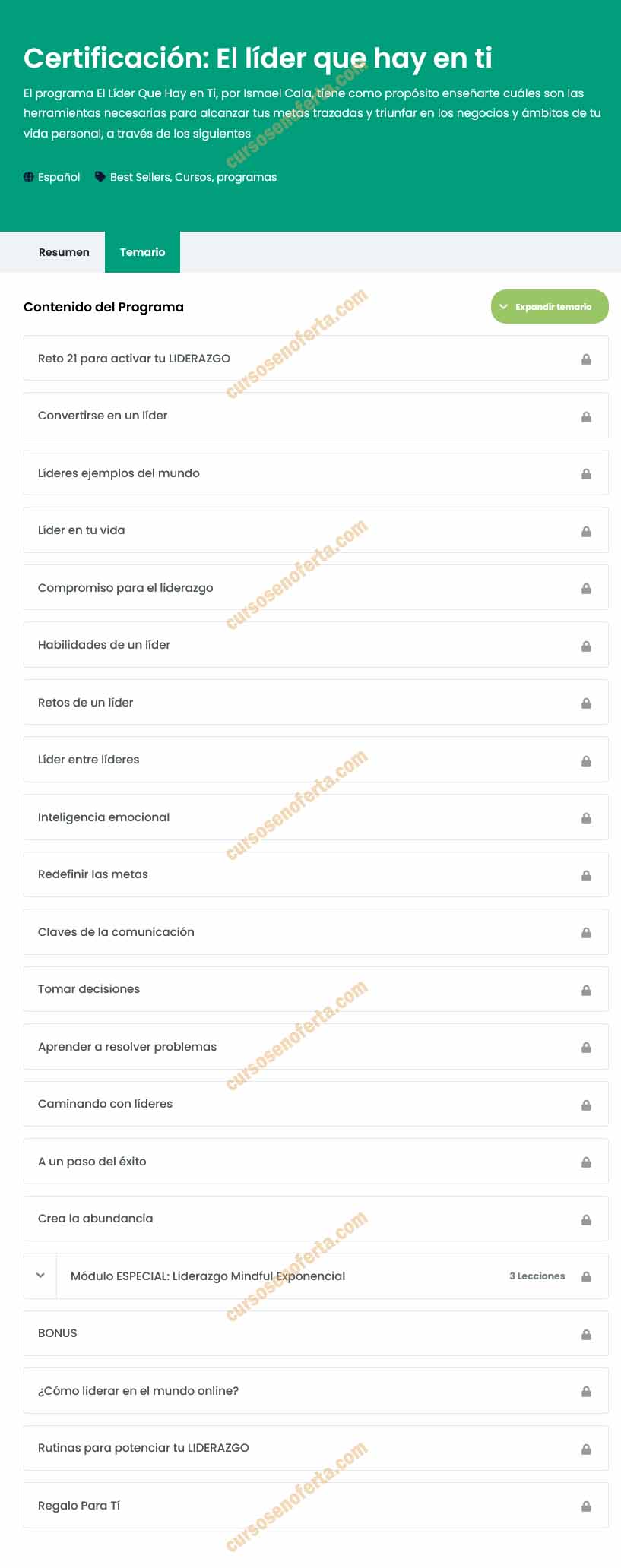 Certificación El líder que hay en Tí - cala academy