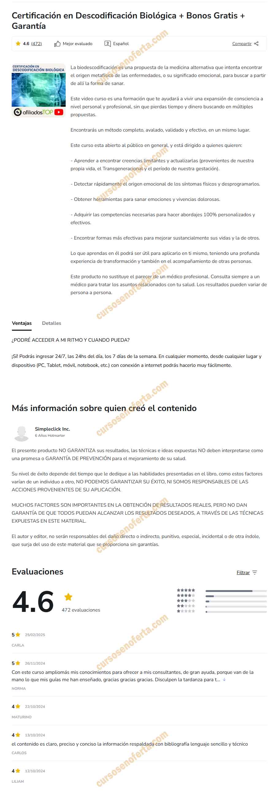 Certificación en Descodificación Biológica - simpleclick inc