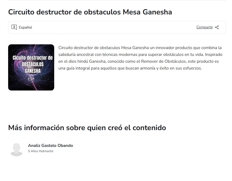 Circuito destructor de obstáculos Mesa Ganesha - analiz gastelo obando
