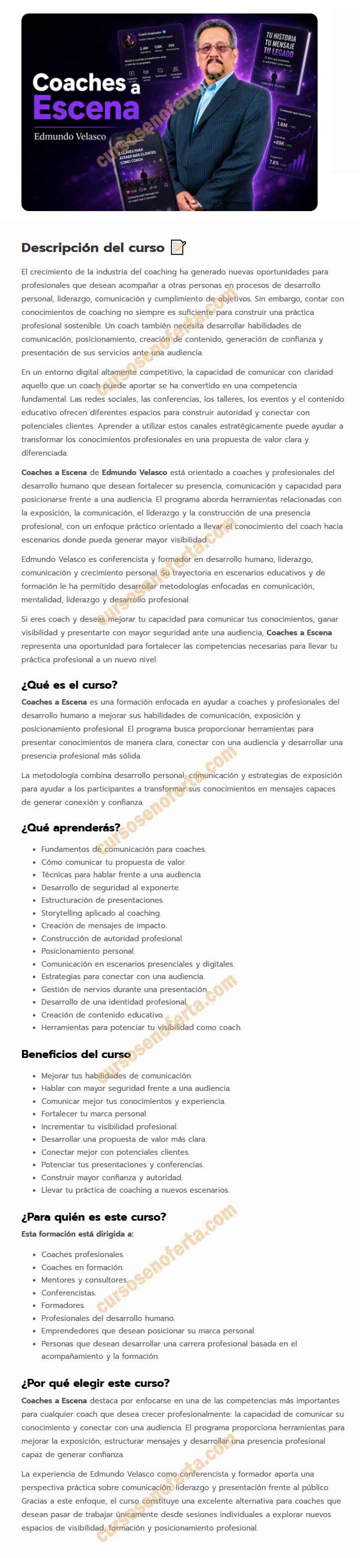 Coaches a Escena - edmundo velasco