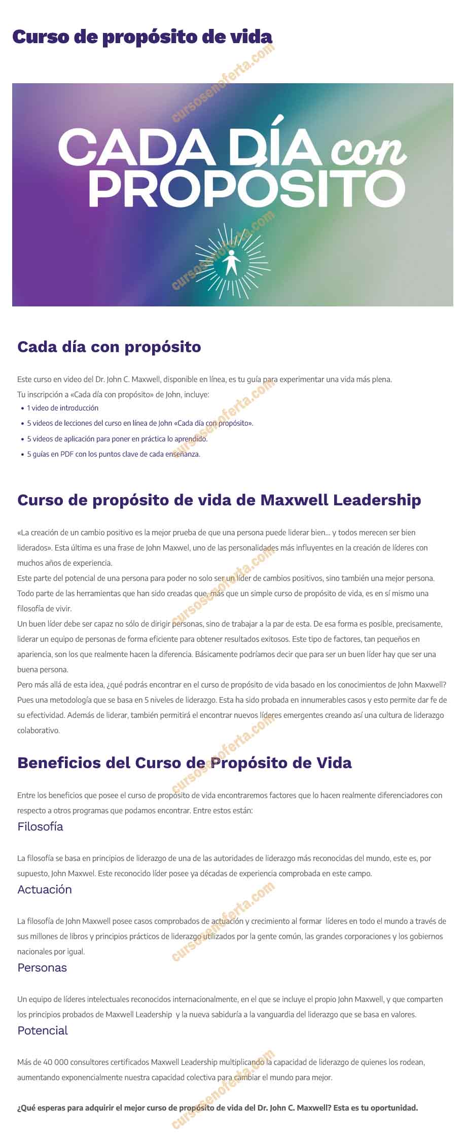 Curso de Propósito de Vida - jhon c maxwell