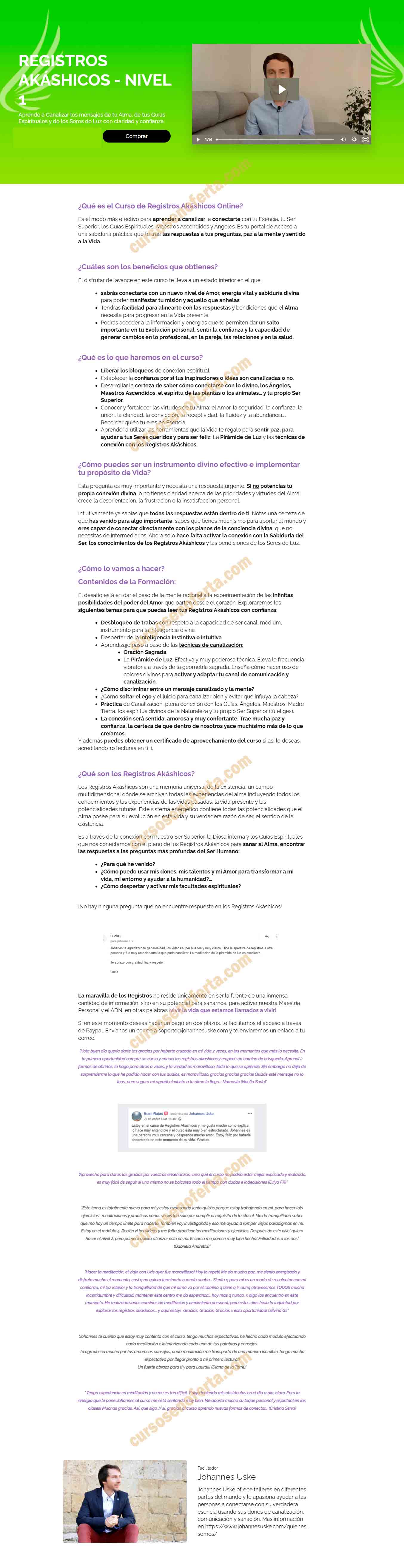 Curso de Registros Akáshicos Nivel 1 - johannes uske