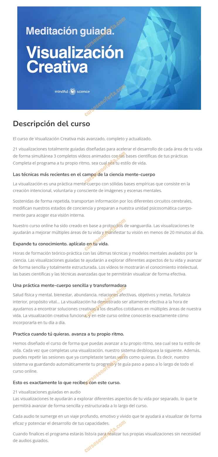 Curso Online de Visualización Creativa - mindful science