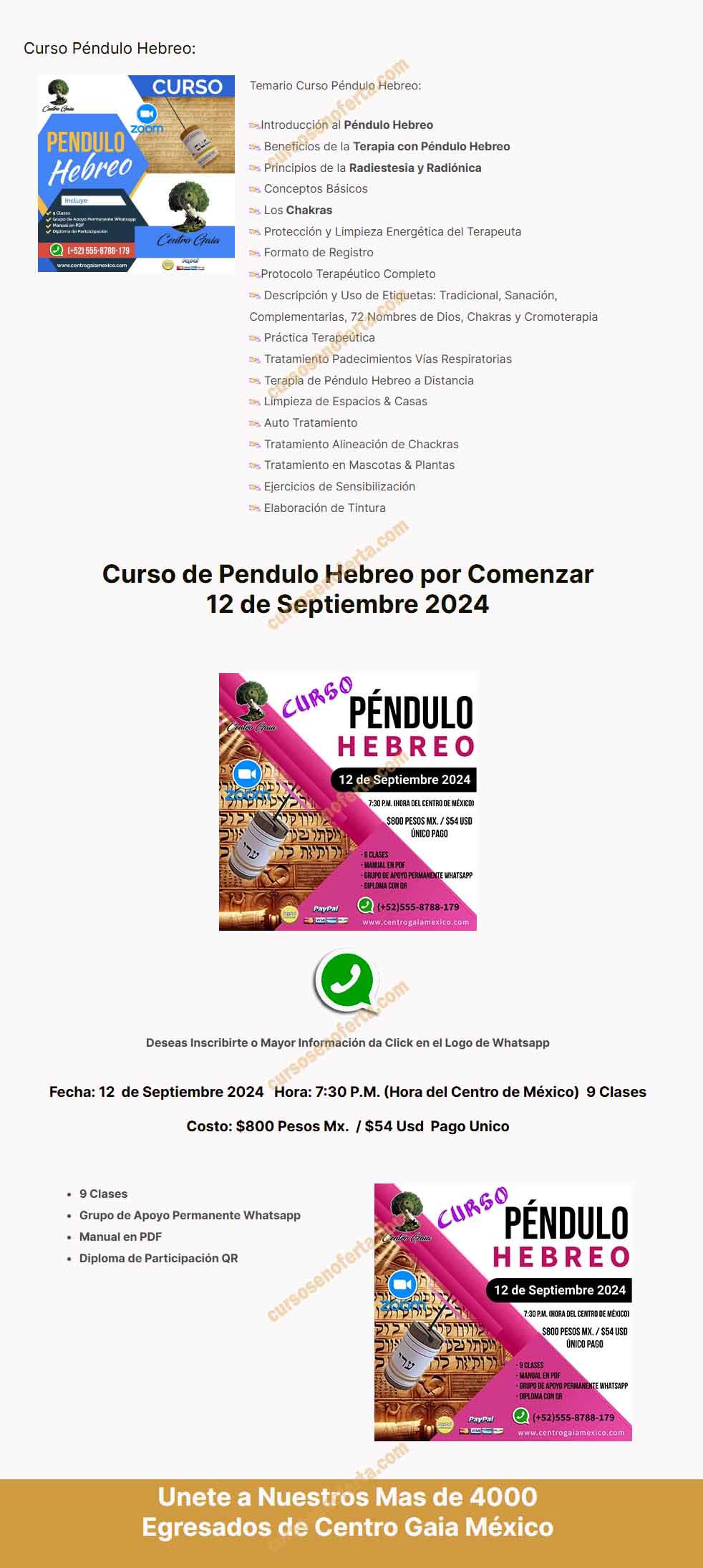 Curso Péndulo Hebreo - centro gaia mexico