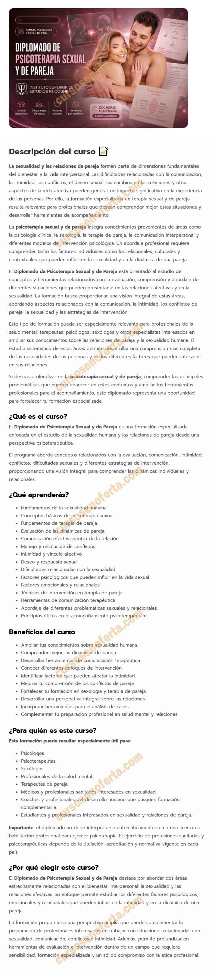 Diplomado de Psicoterapia Sexual y de Pareja - psicoune