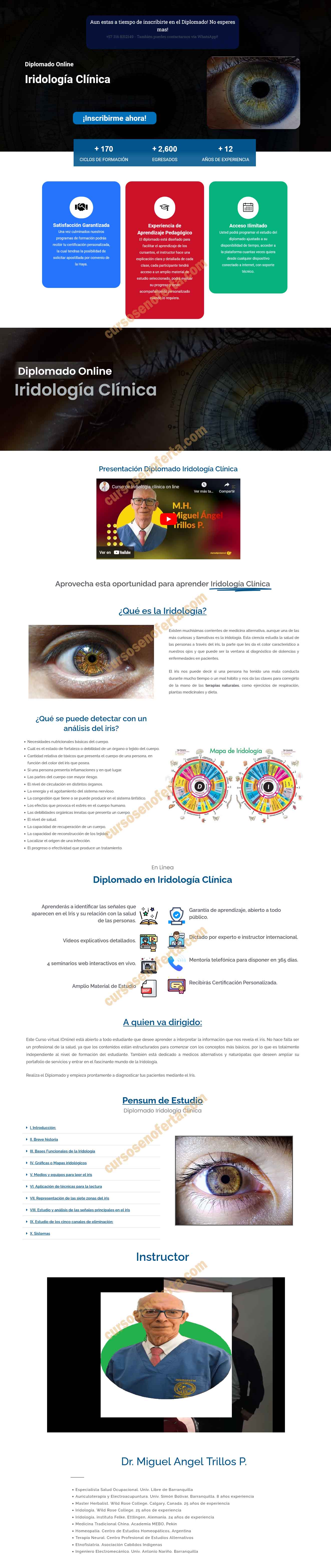 Diplomado Iridología Clínica - dr miguel angel trillos