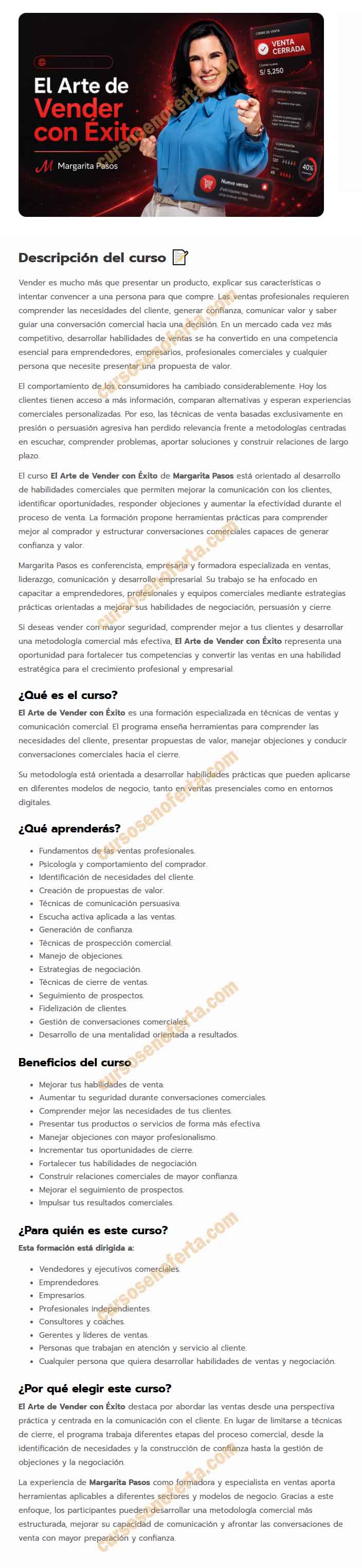 El Arte de Vender con Éxito - Margarita Pasos