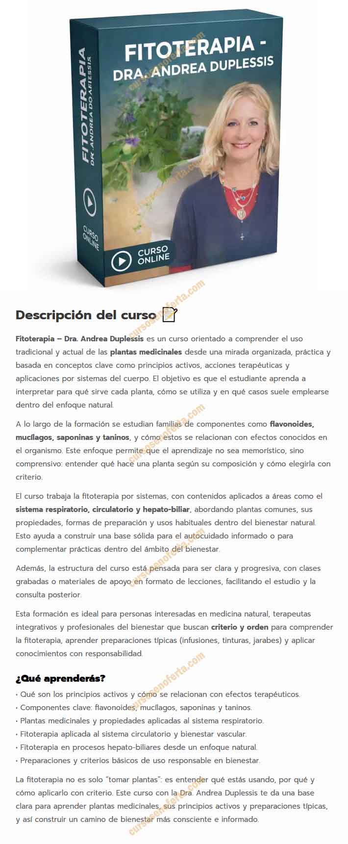 fitoterapia . Dra. Andrea Duplessis