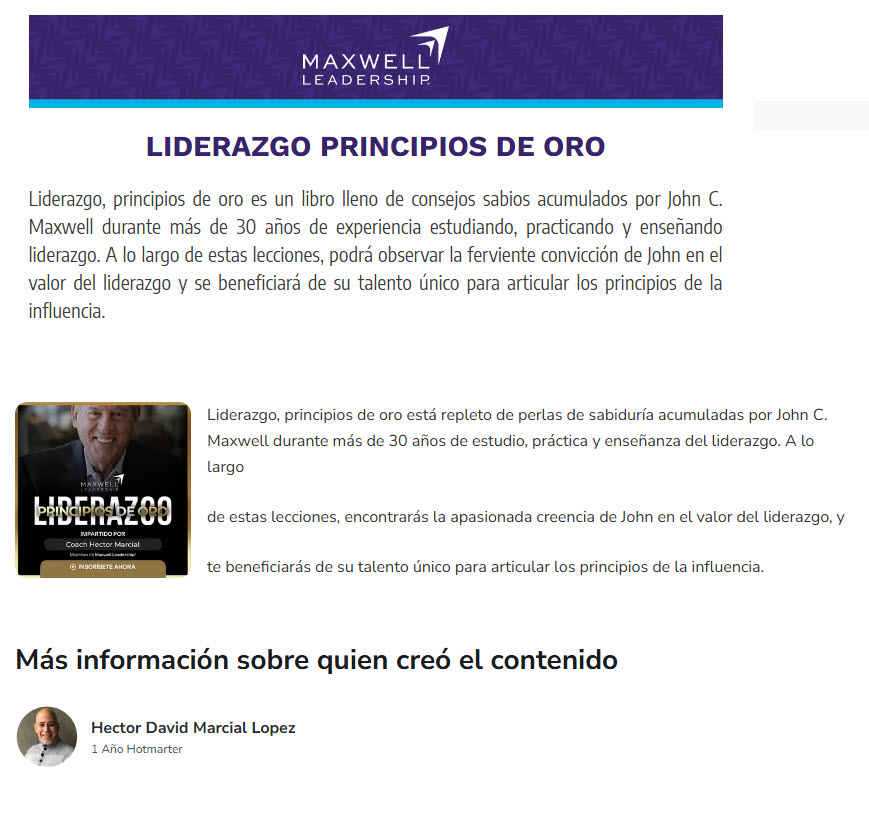 Liderazgo Principios de Oro - maxwell leadership