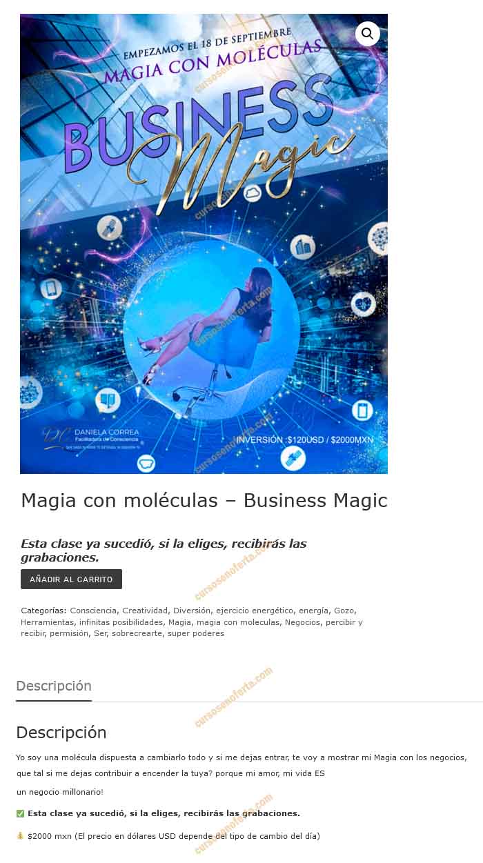 Magia con Moléculas Business Magic daniela correa