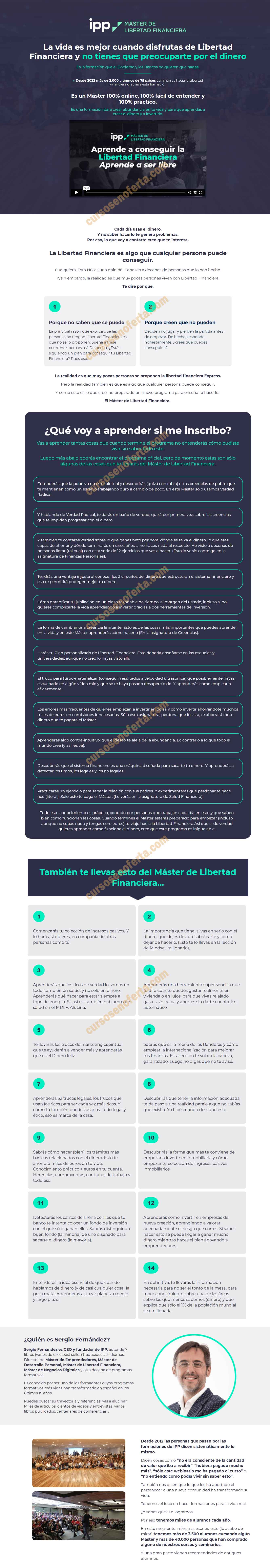 Master de Libertad Financiera y Finanzas Personales - sergio fernández