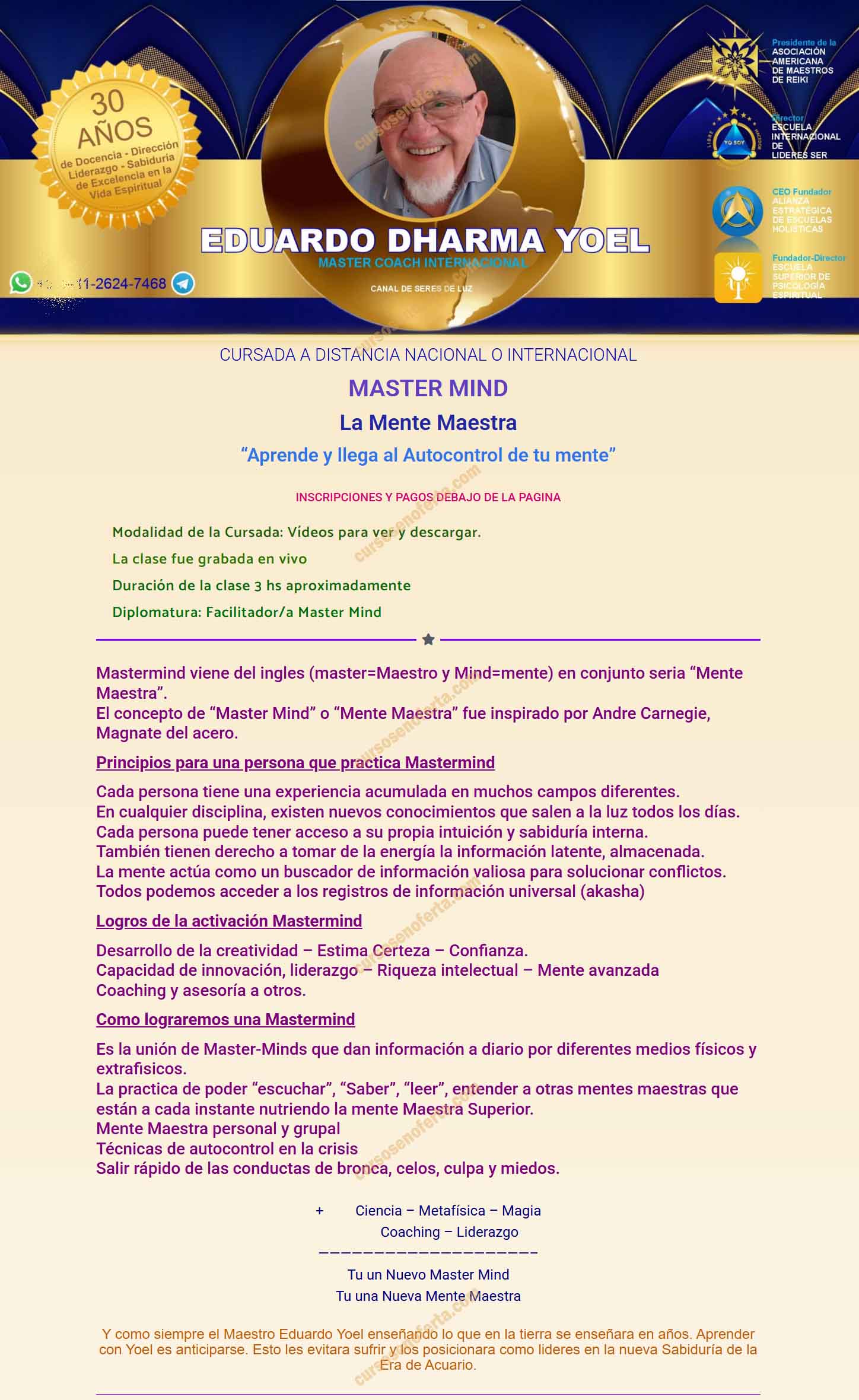 Mastermind La Mente Maestra - eduardo dharma yoel