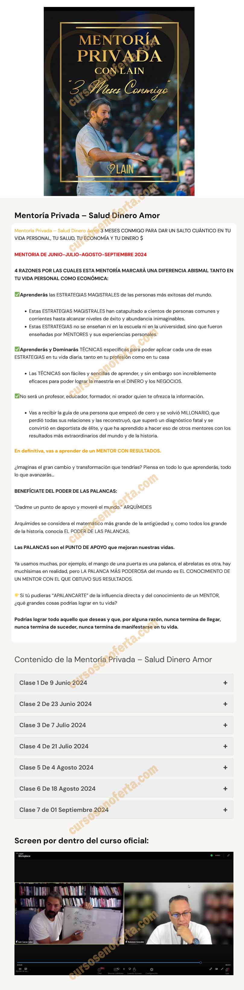 Mentoría Privada Salud Dinero y Amor - lain garcial calvo