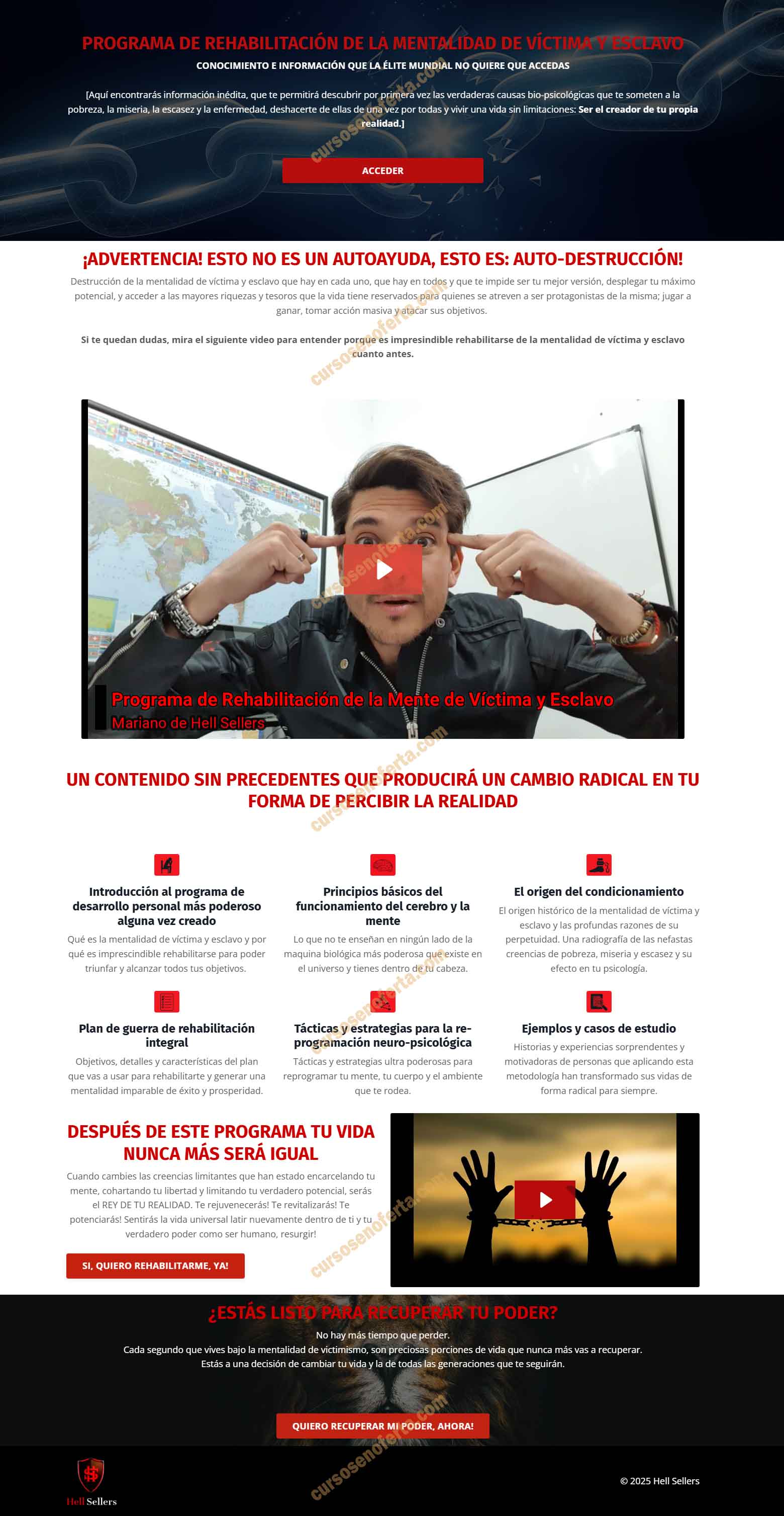 Programa de Rehabilitación de la Mentalidad de Víctima y Esclavo - hellsellers