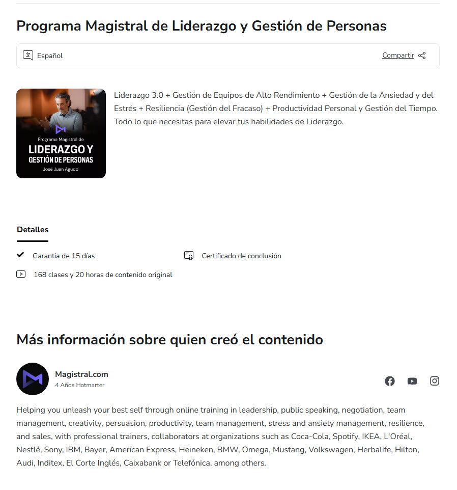 Programa Magistral de Liderazgo y Gestión de Personas - magistral.com