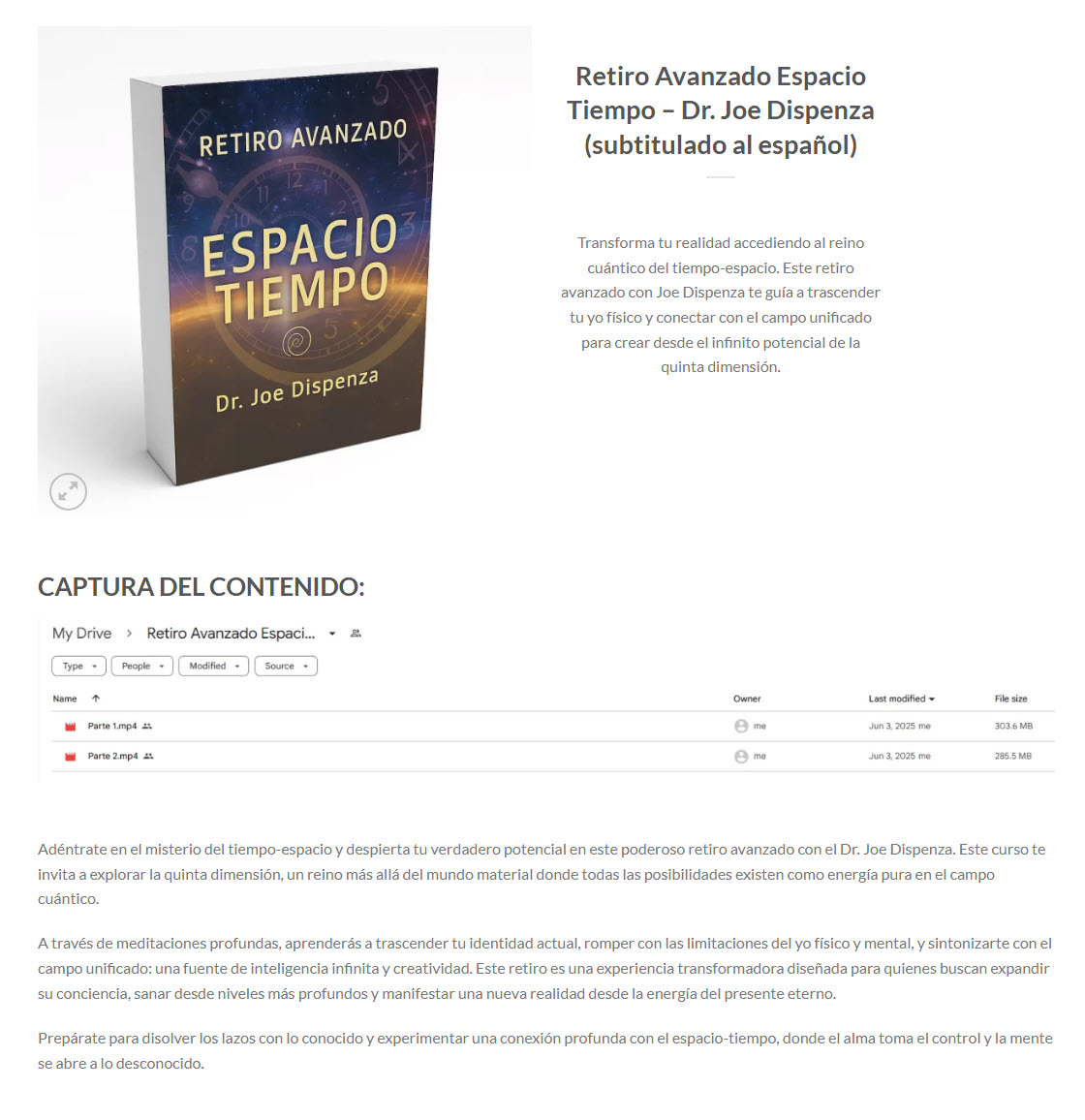 Retiro Avanzado Espacio Tiempo (Subtitulado en español) - joe dispenza