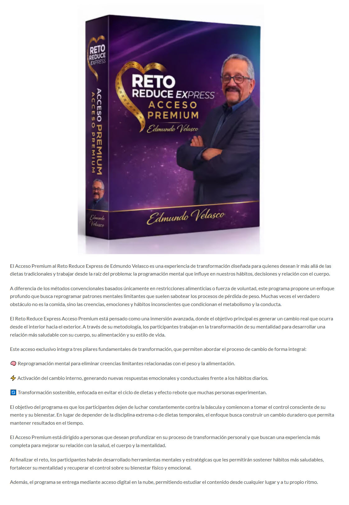 Reto Reduce Express Acceso Premium - edmundo velasco