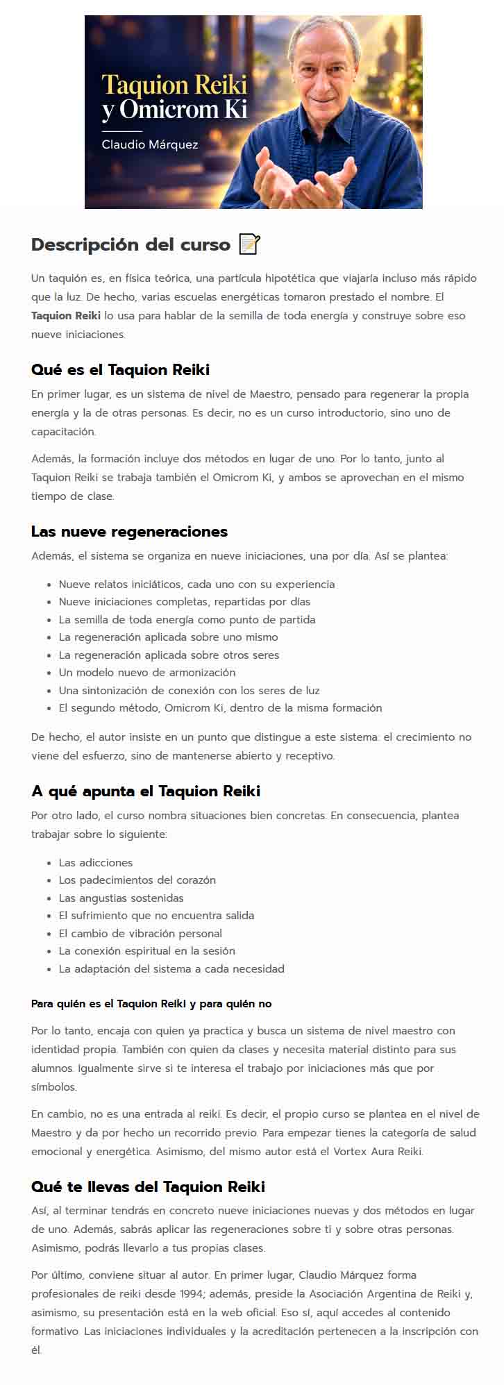 Tachyon Reiki & Omicrom Ki - claudio marquez