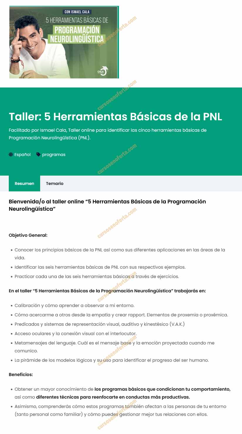 Taller 5 Herramientas Básicas de la PNL - cala academy