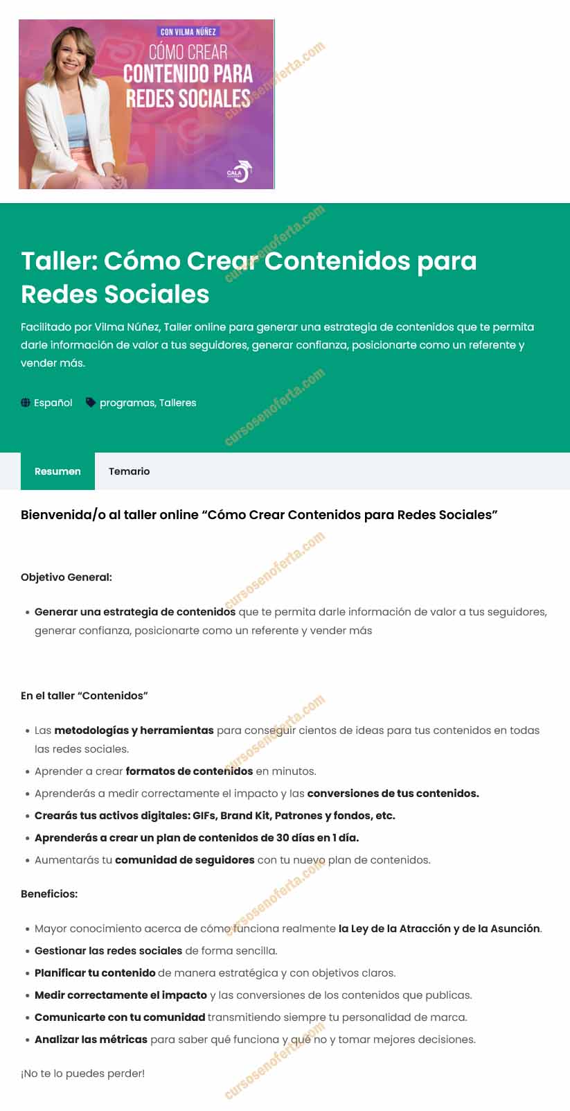 Taller Cómo Crear Contenidos para Redes Sociales - cala academy
