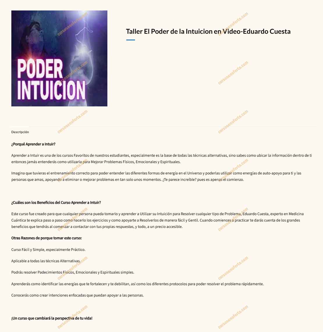 Taller El Poder de la Intuición en Video - eduardo cuesta