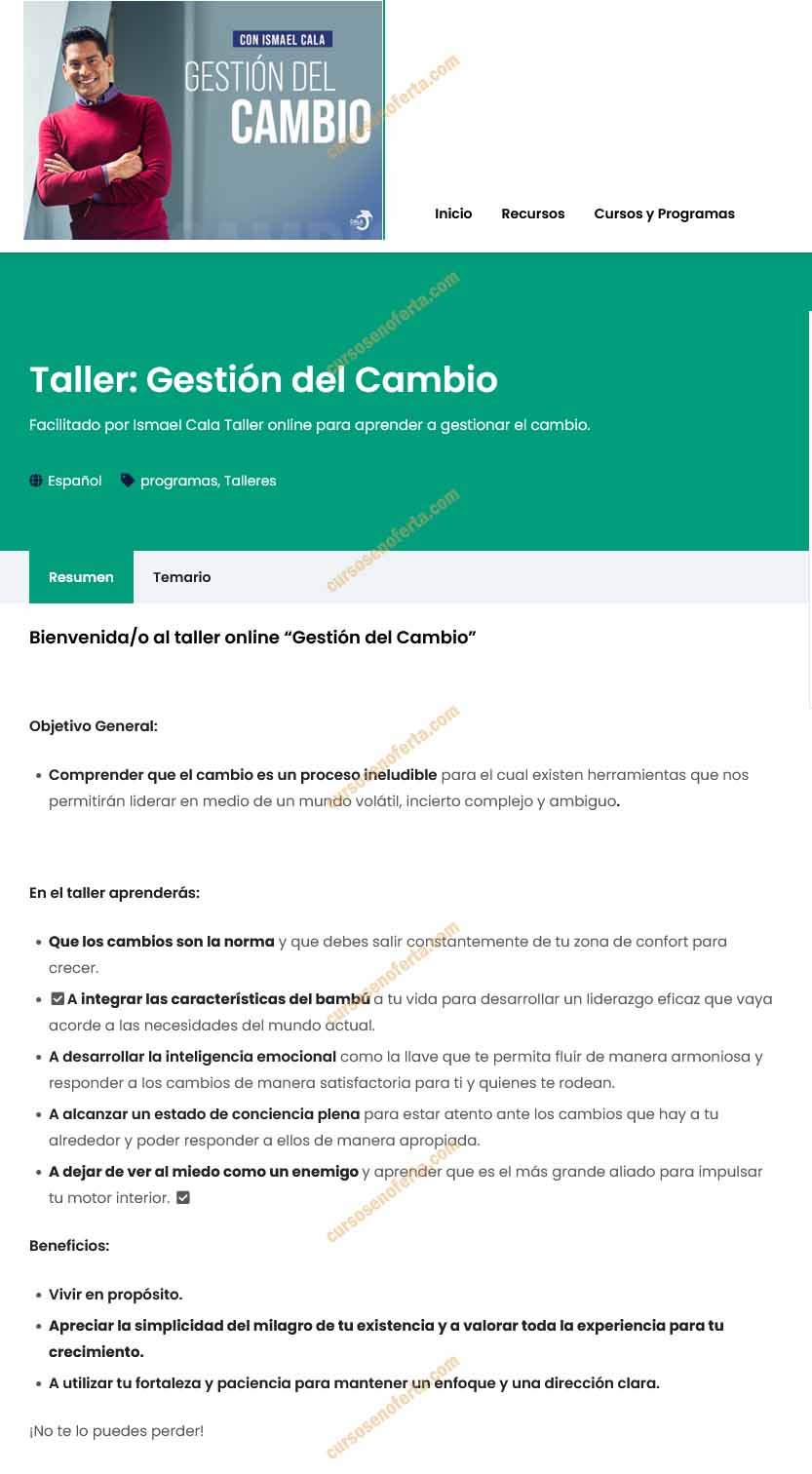 Taller Gestión del Cambio - cala academy