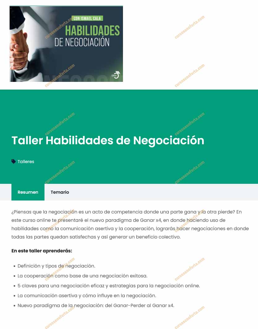 Taller Habilidades de Negociación - cala academy