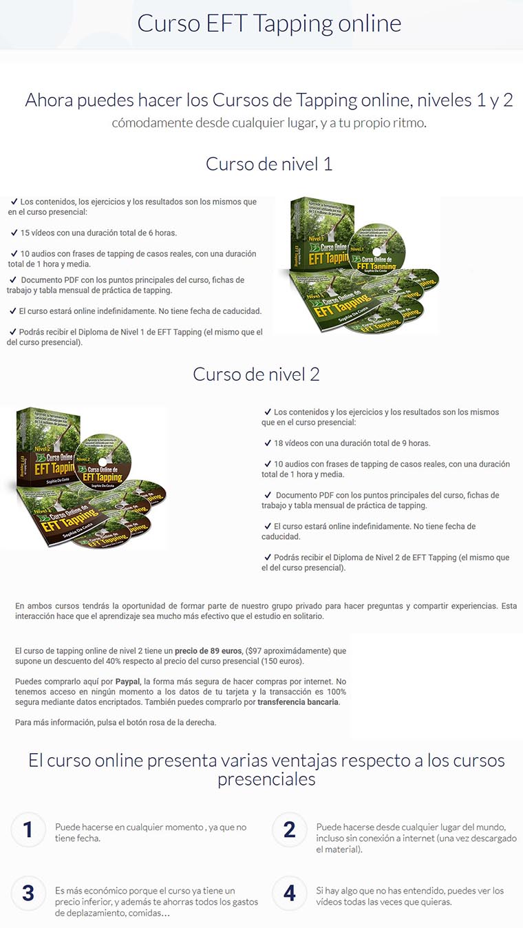 Curso EFT Tapping Online Vol 1 y 2 - sophie da costa