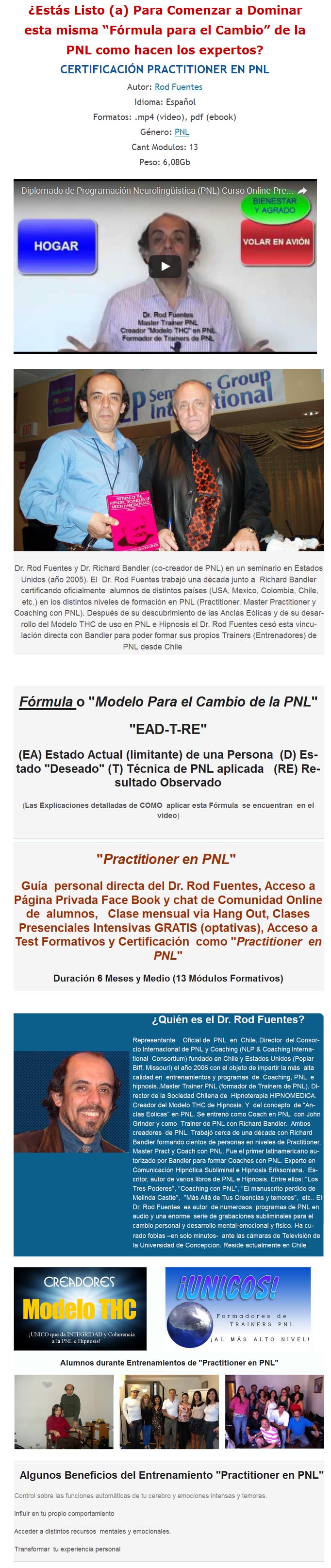 Certificación Practitioner en PNL - rod fuentes