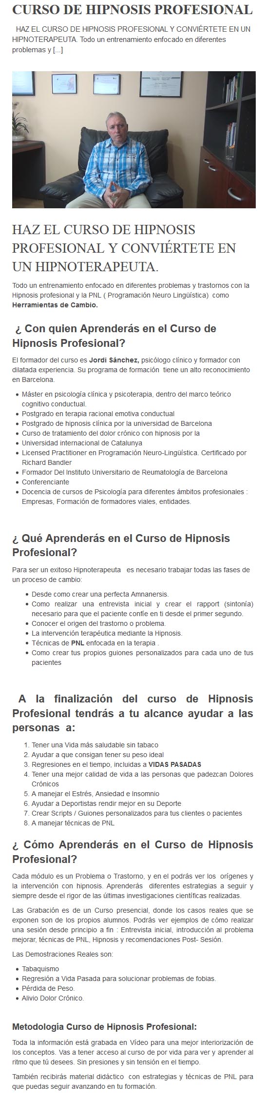 Curso de Hipnosis Profesional - ICM