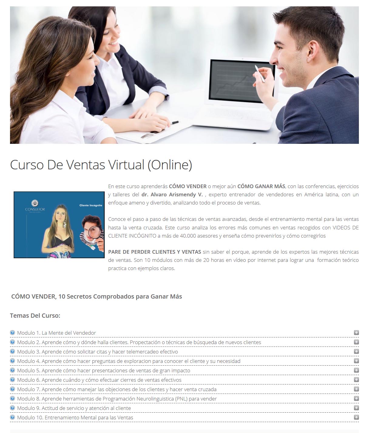 Curso de ventas virtual - Alvaro Arismendy