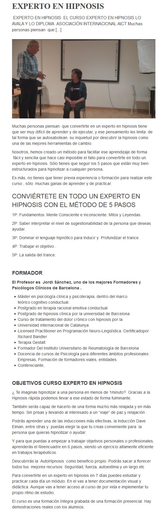 Experto en Hipnosis - ICM