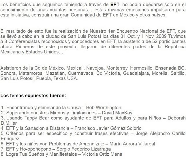 Primer encuentro nacional de EFT