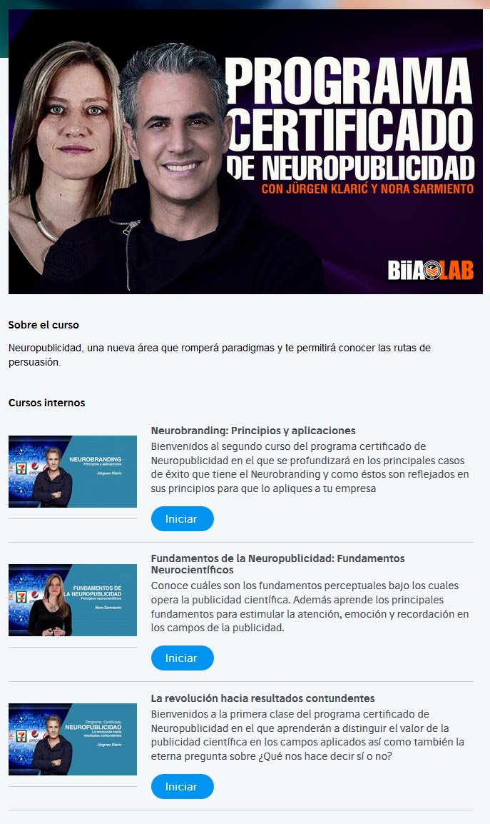 Programa Certificado de Neuropublicidad