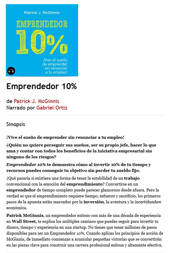 Emprendedor 10% - Patrick McGinnis