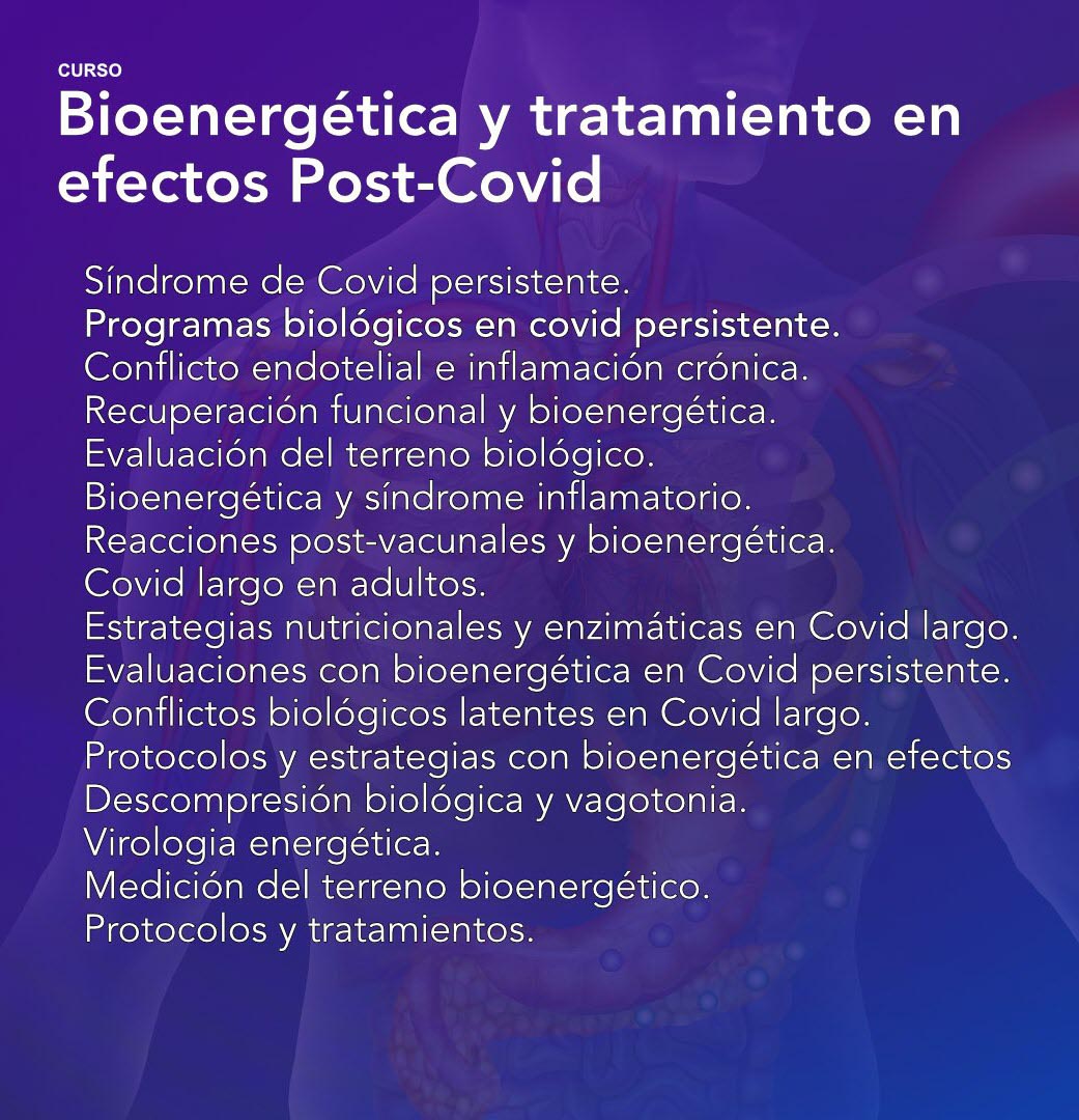 Bioenergética y tratamiento en efectos post COVID 2022