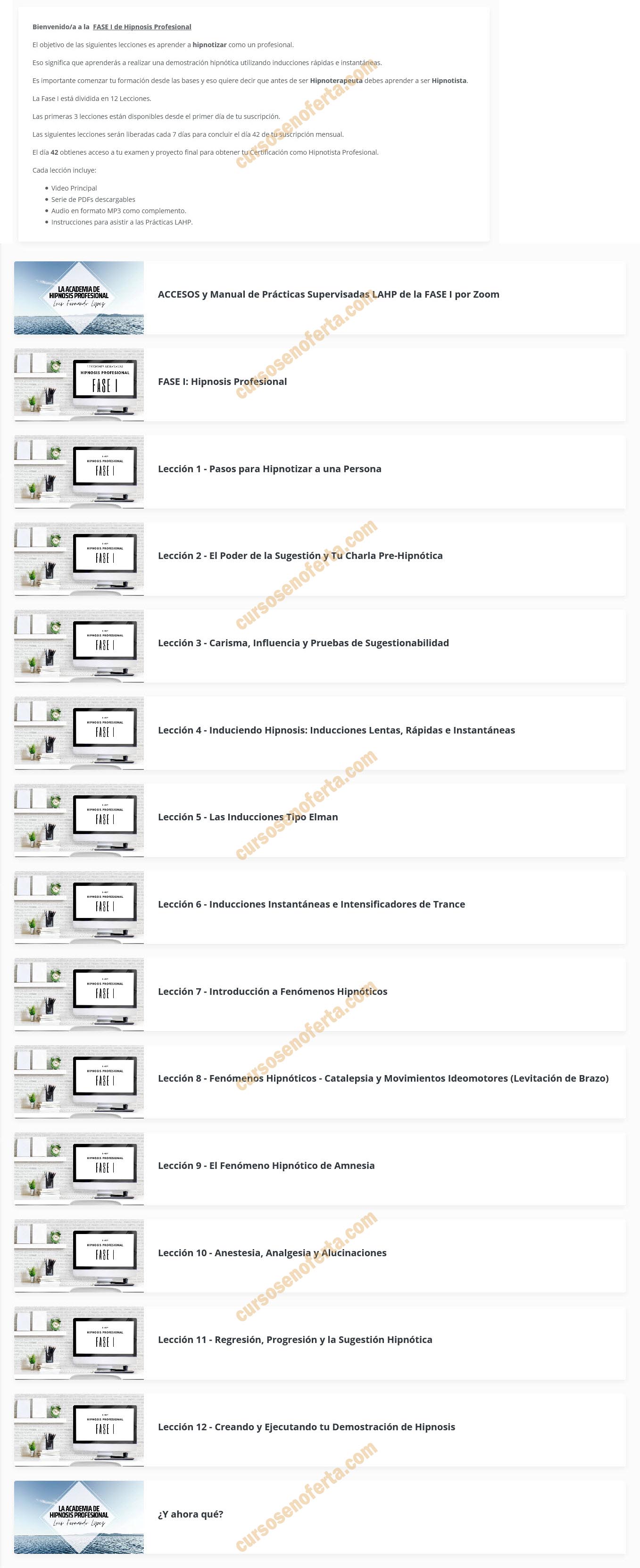 Fase I - Hipnosis Profesional