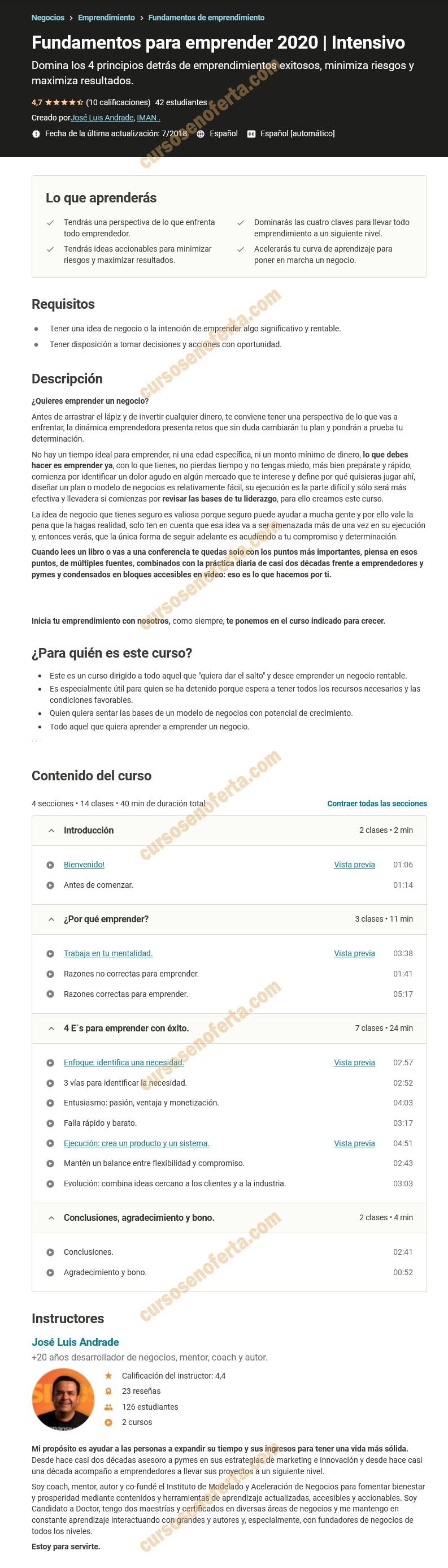 Fundamentos para emprender 2020. Intensivo