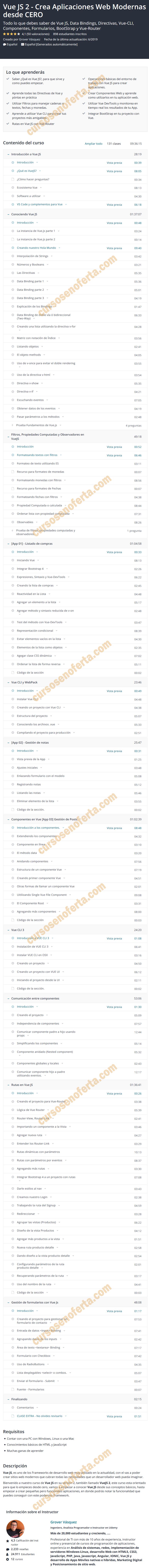 Vue JS 2 - Crea Aplicaciones Web Modernas desde CERO